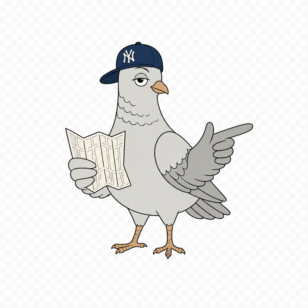 Pip, TodayNYC's NYC pigeon guide mascot